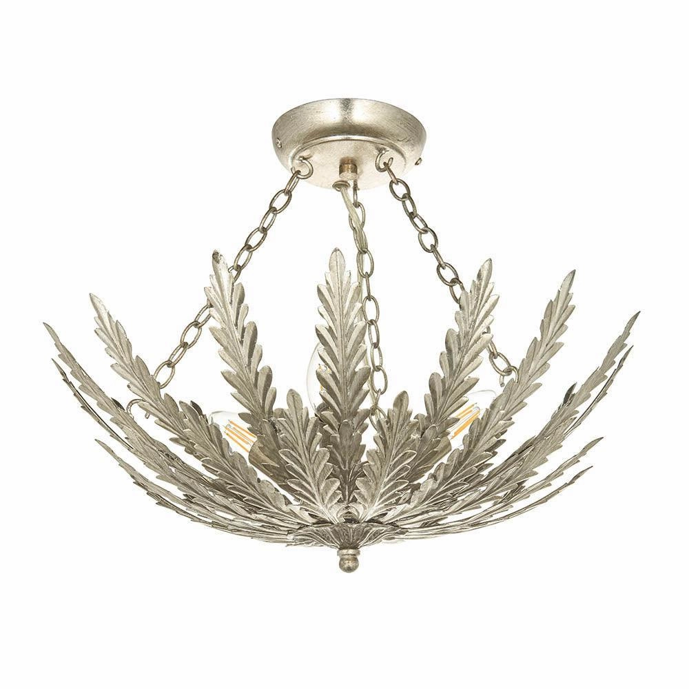 Endon Delphine 3 Light Flush Chrome Ceiling Light