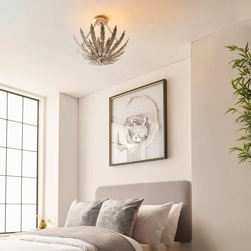 Endon Delphine 3 Light Flush Chrome Ceiling Light