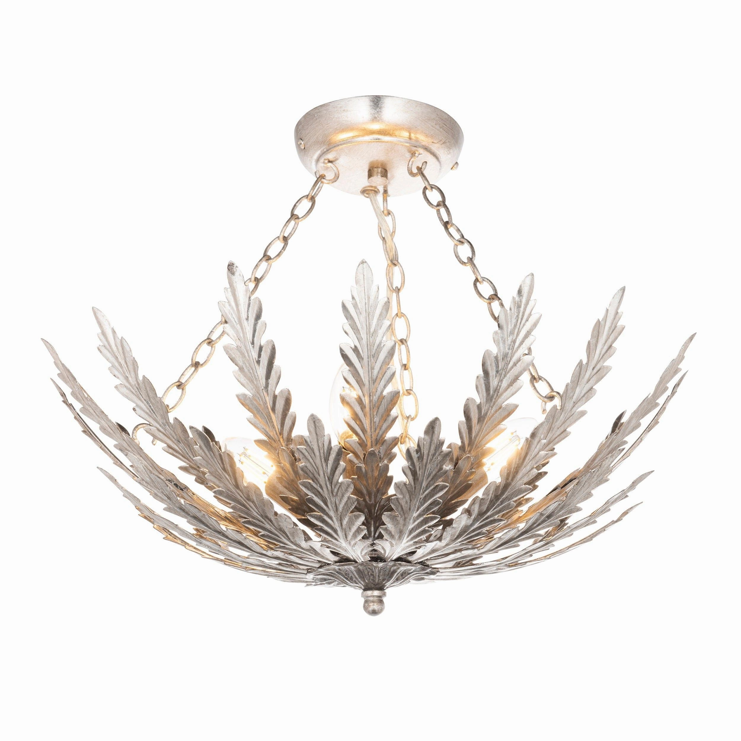Endon Delphine 3 Light Flush Chrome Ceiling Light
