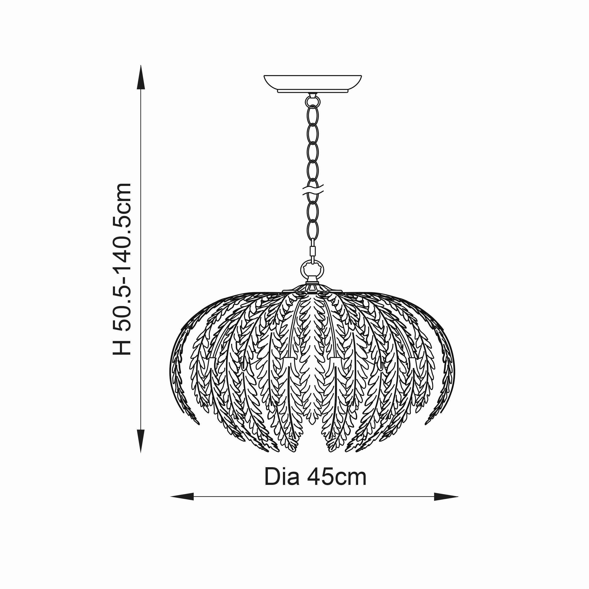 Endon Delphine 3 Light Silver Ceiling Pendant Light