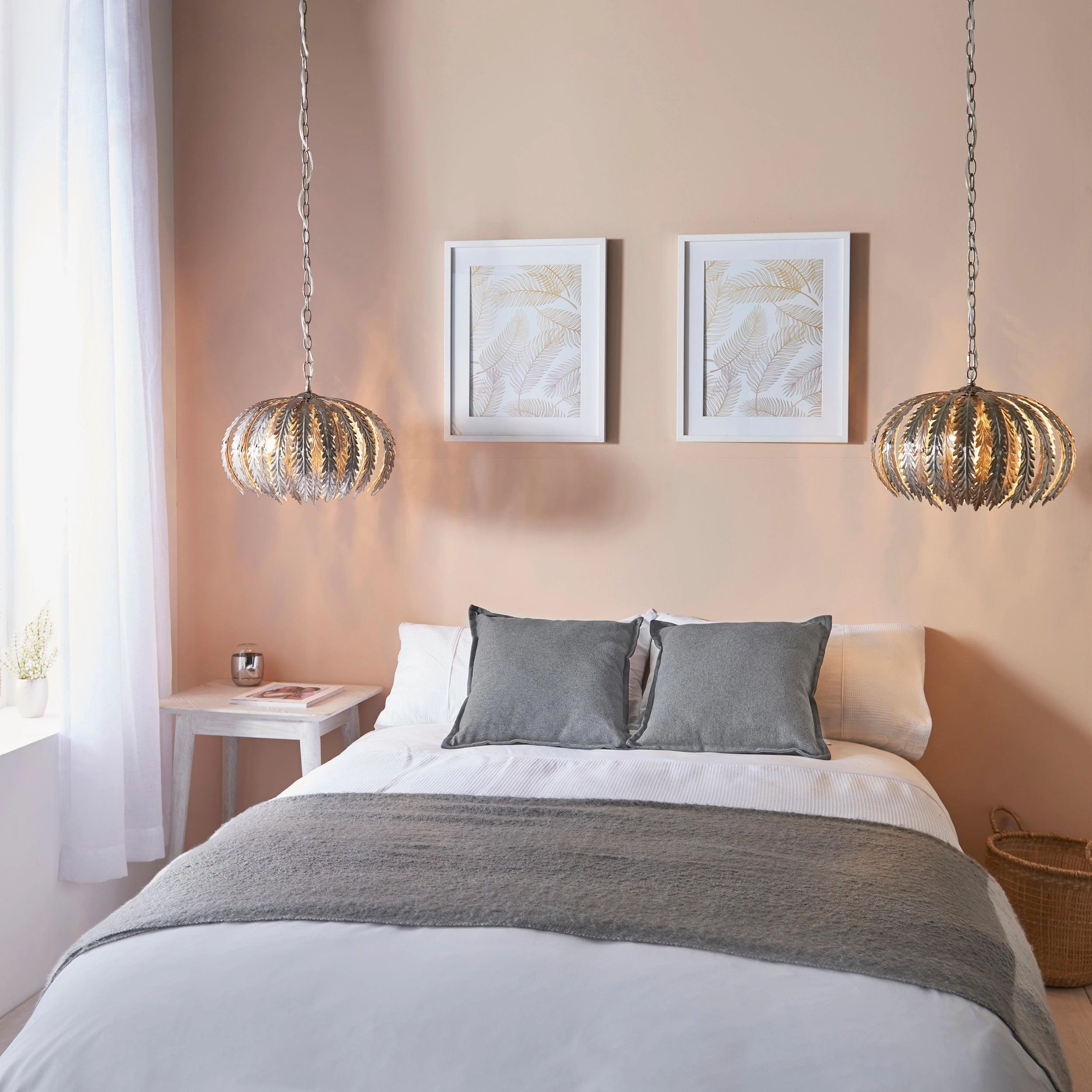Endon Delphine 3 Light Silver Ceiling Pendant Light