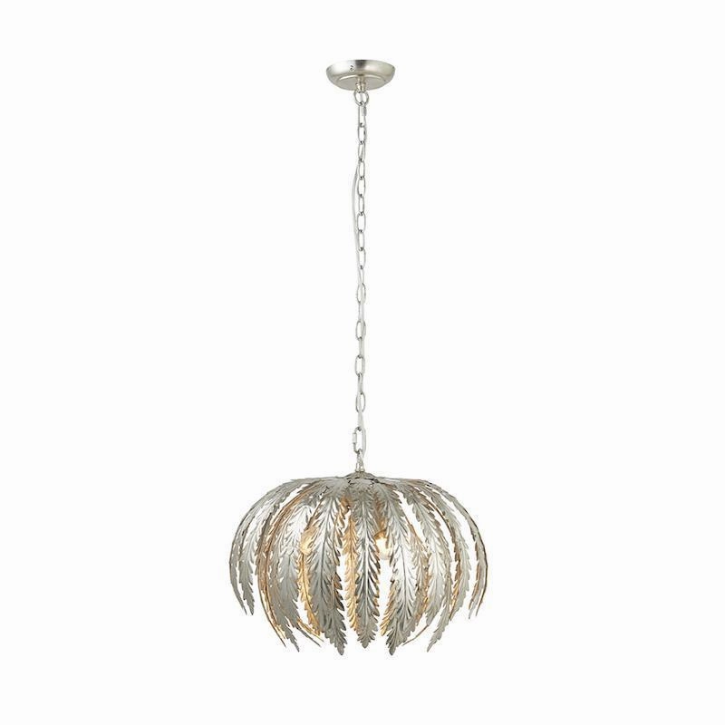 Endon Delphine 3 Light Silver Ceiling Pendant Light
