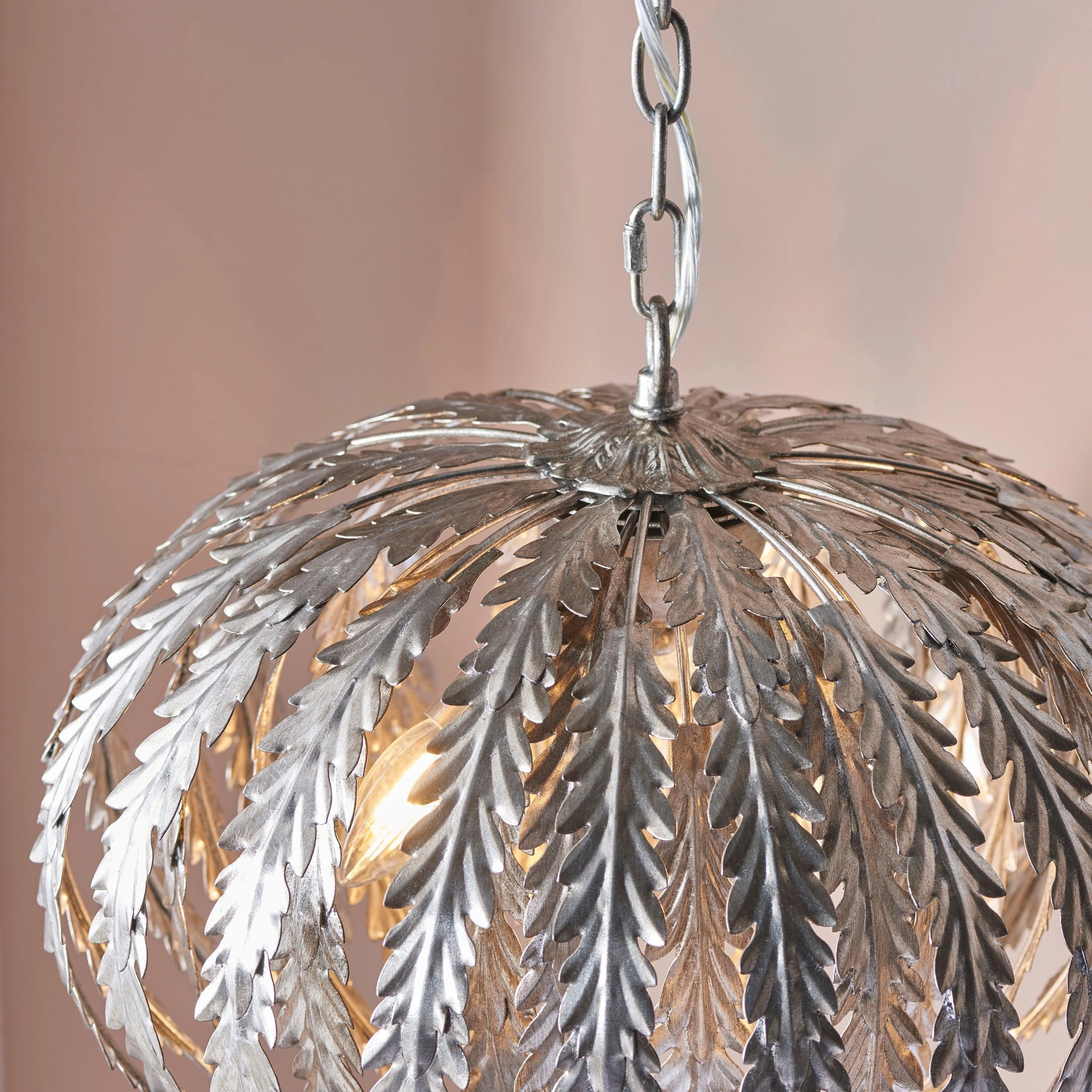 Endon Delphine 3 Light Silver Ceiling Pendant Light