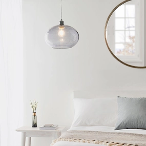 Endon Dimitri 1 Light Grey Ceiling Pendant Light sleek LED ceiling lamp