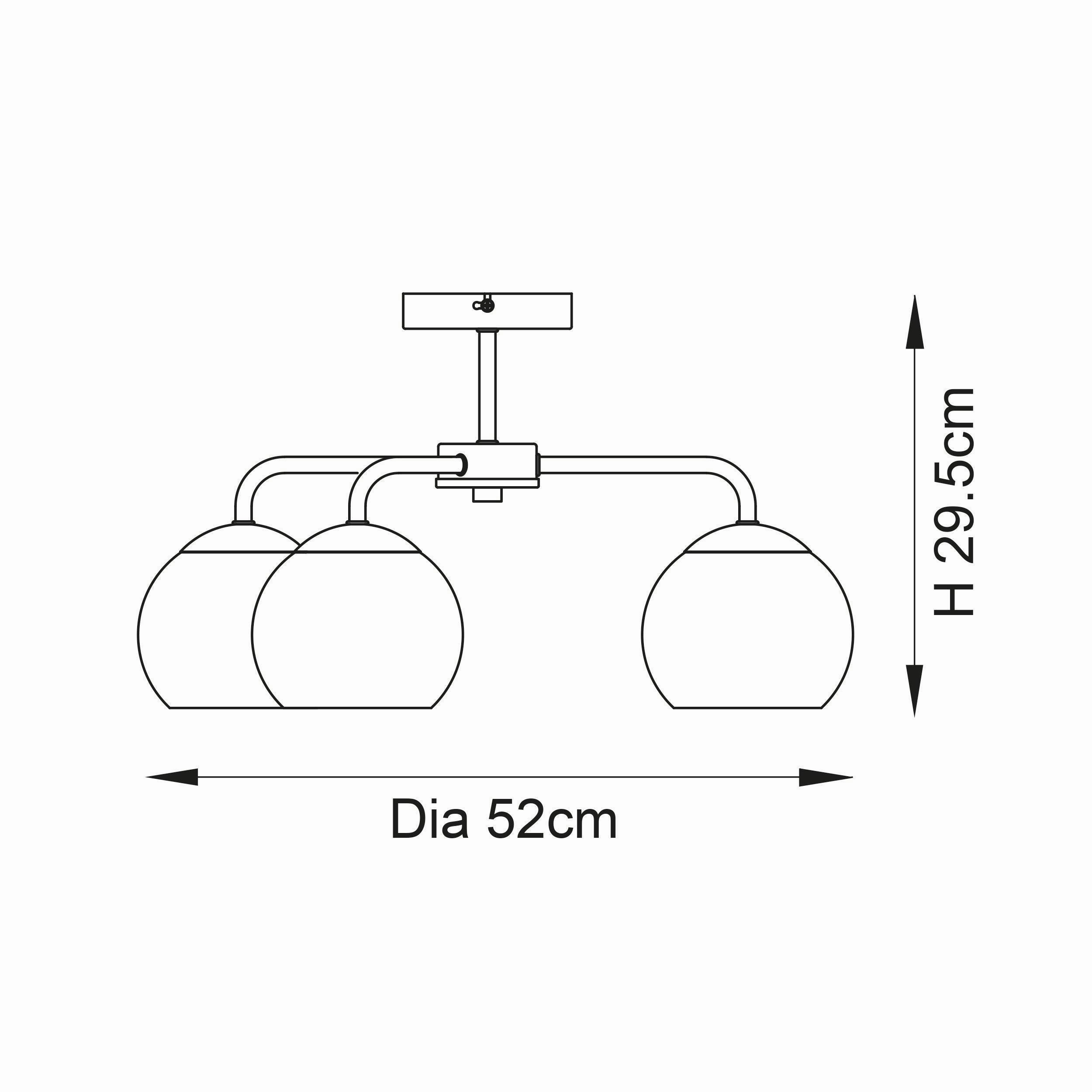 Endon Dimple 3 Light Semi Flush Polished Chrome Ceiling Light