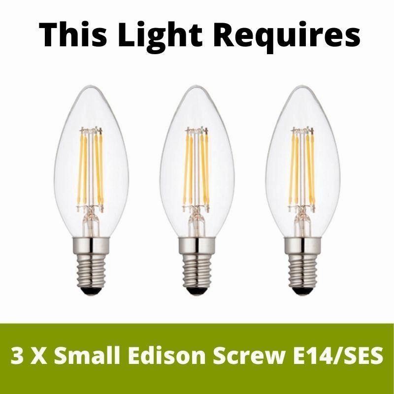 Endon Easton 3 Light Nickel Semi Flush Ceiling Light - Open Box