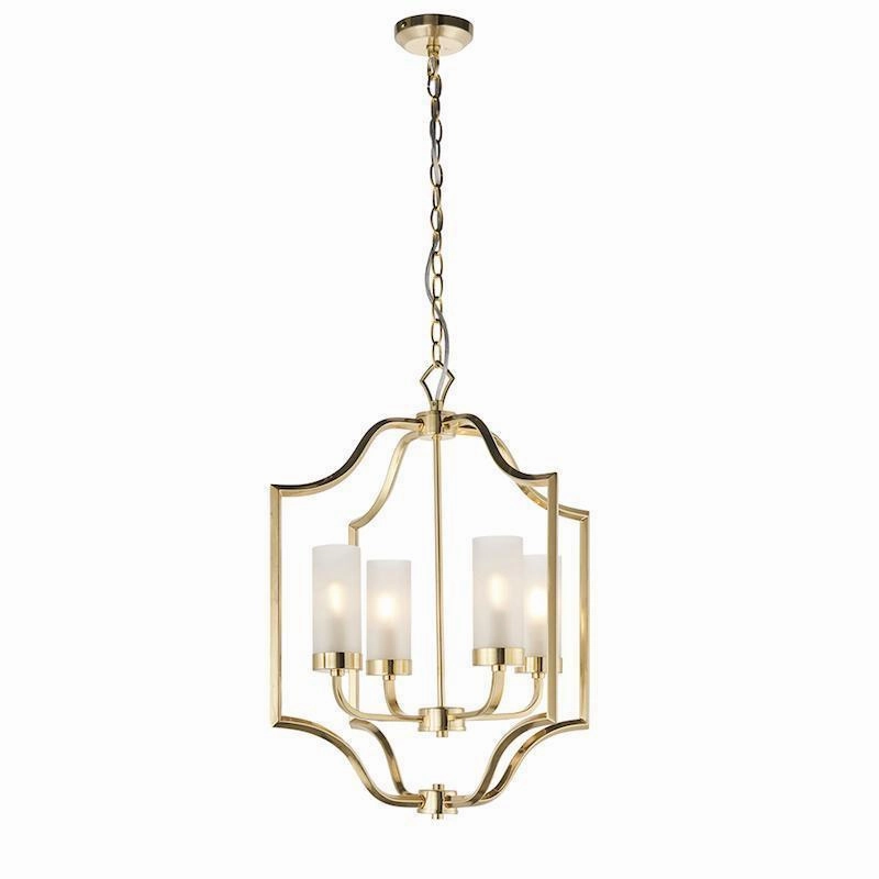 Endon Edrea 4 Light Brass Ceiling Pendant Light - Open Box