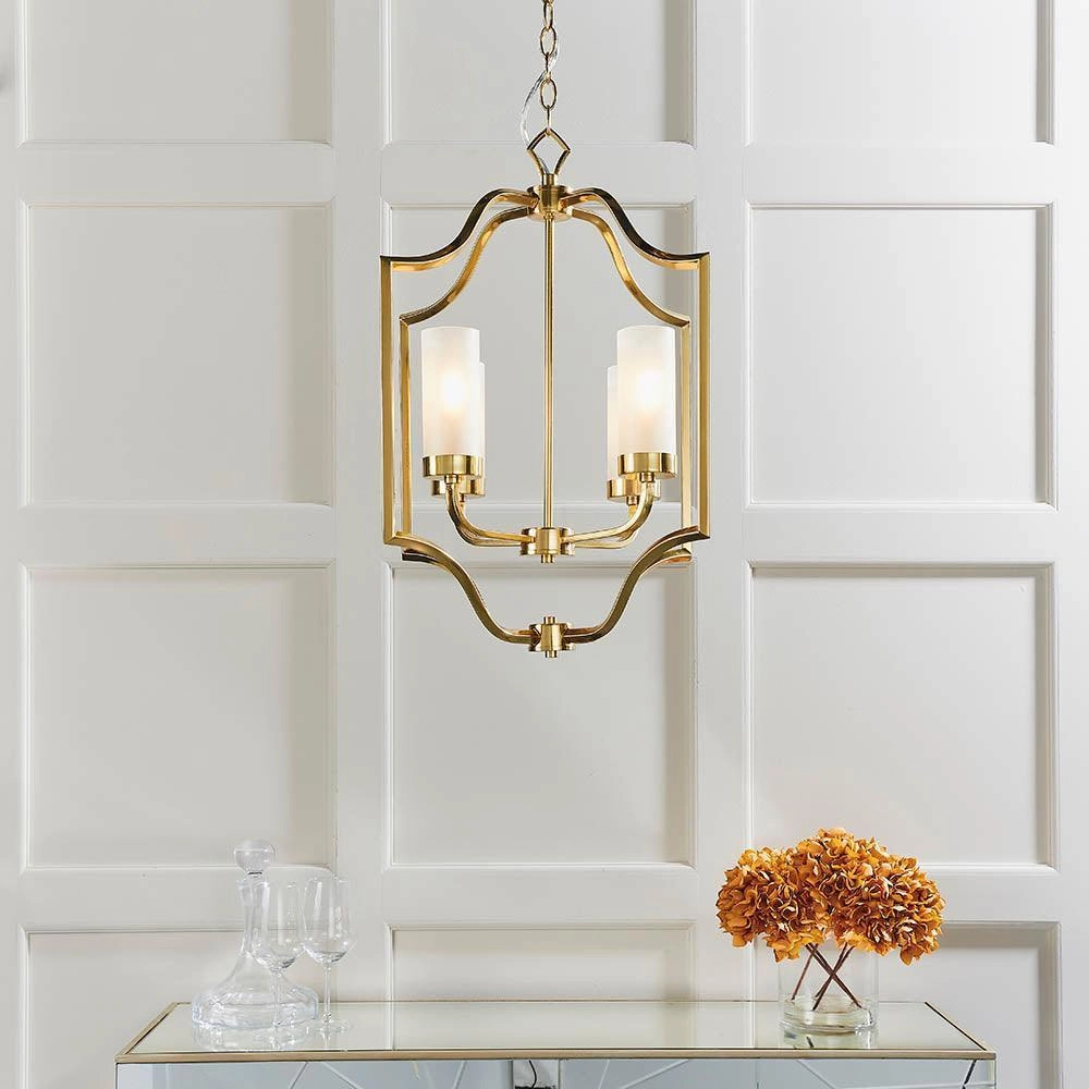 Endon Edrea 4 Light Brass Ceiling Pendant Light - Open Box