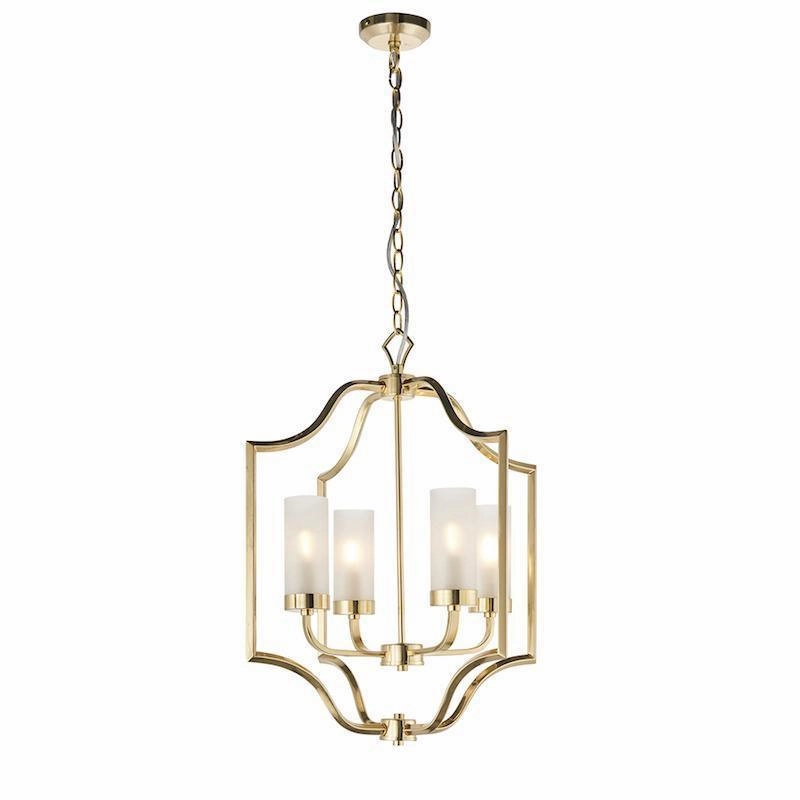 Endon Edrea 4 Light Brass Ceiling Pendant Light - Open Box