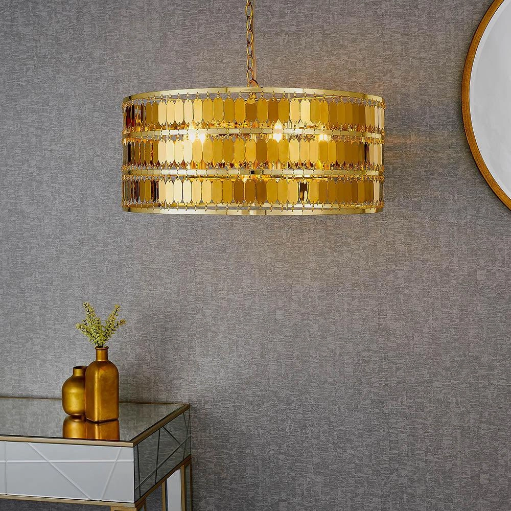 Endon Eldora 5 Light Gold Ceiling Pendant white ceiling lamp