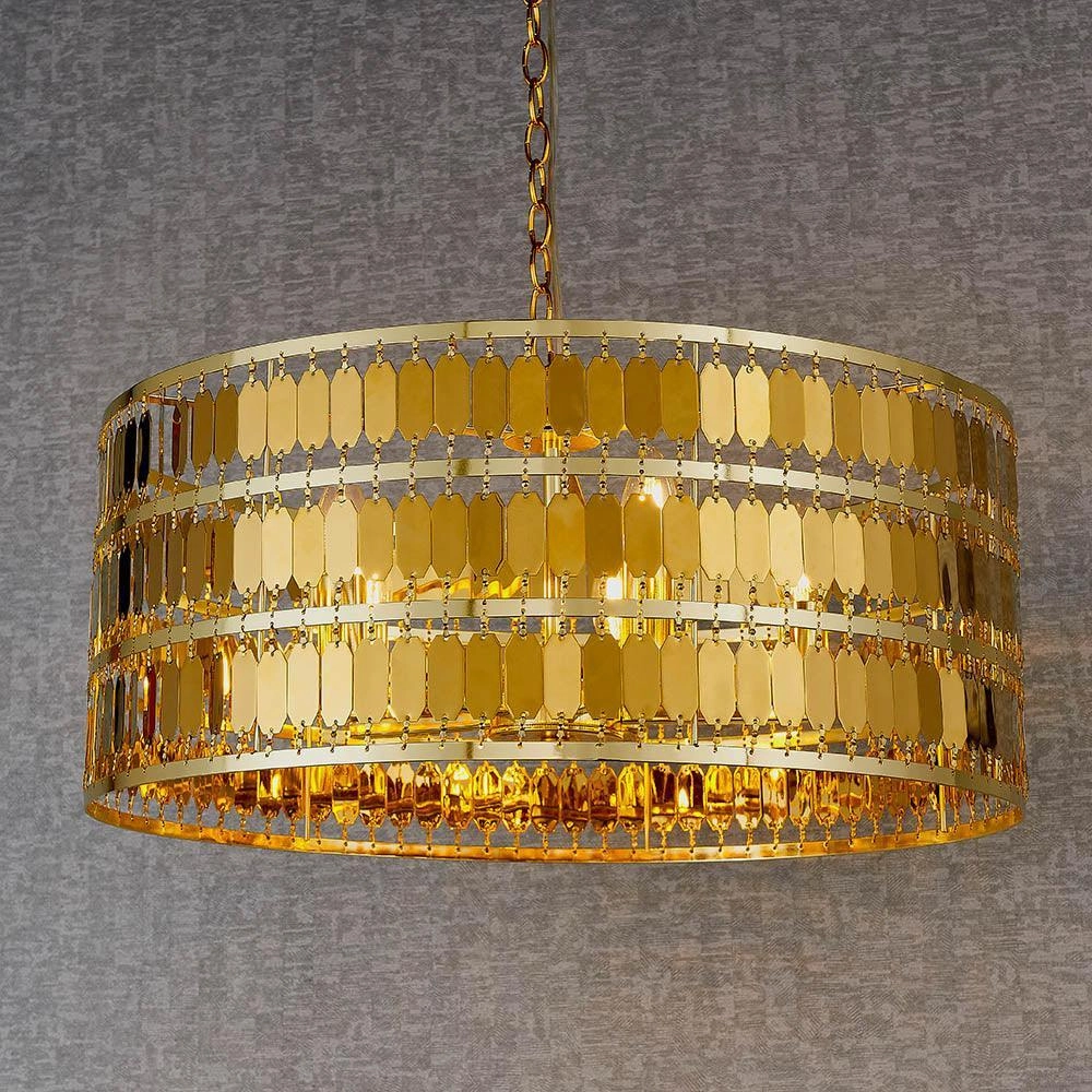 Endon Eldora 5 Light Gold Ceiling Pendant