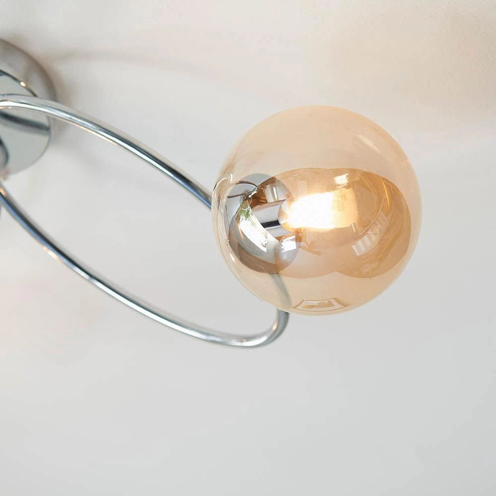 Endon Ellipse 3 Light Semi Flush Chrome Ceiling Light
