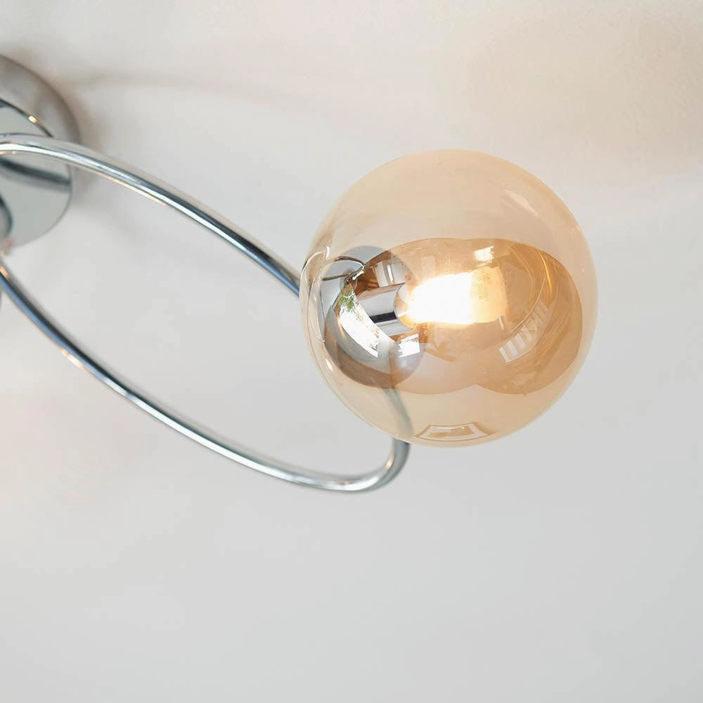 Endon Ellipse 3 Light Semi Flush Chrome Ceiling Light