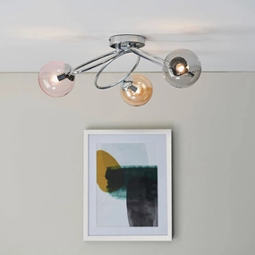 Endon Ellipse 3 Light Semi Flush Chrome Ceiling Light ambient ceiling fixture