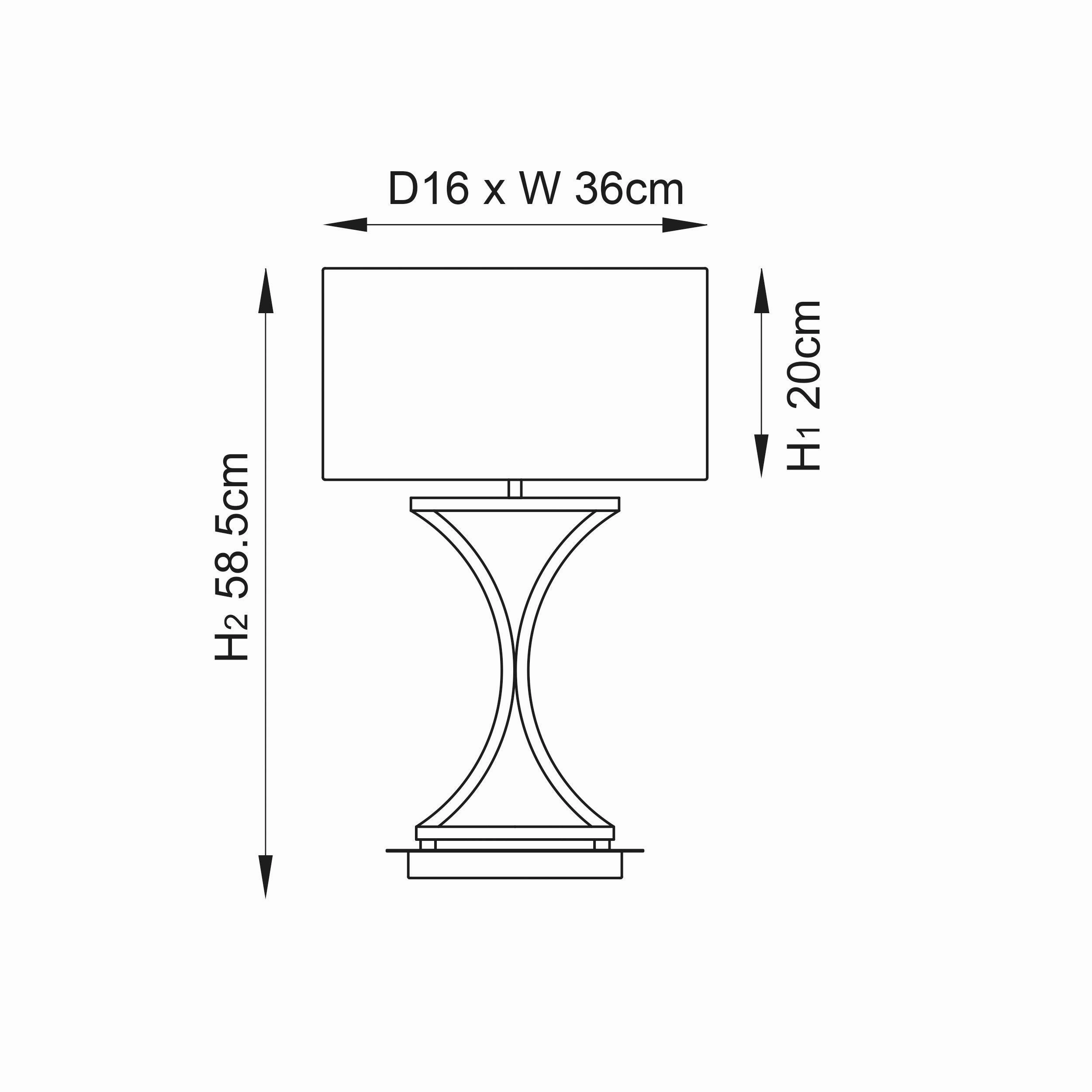 Endon Epalle Chrome Plate & White Cotton Mix Table Lamp