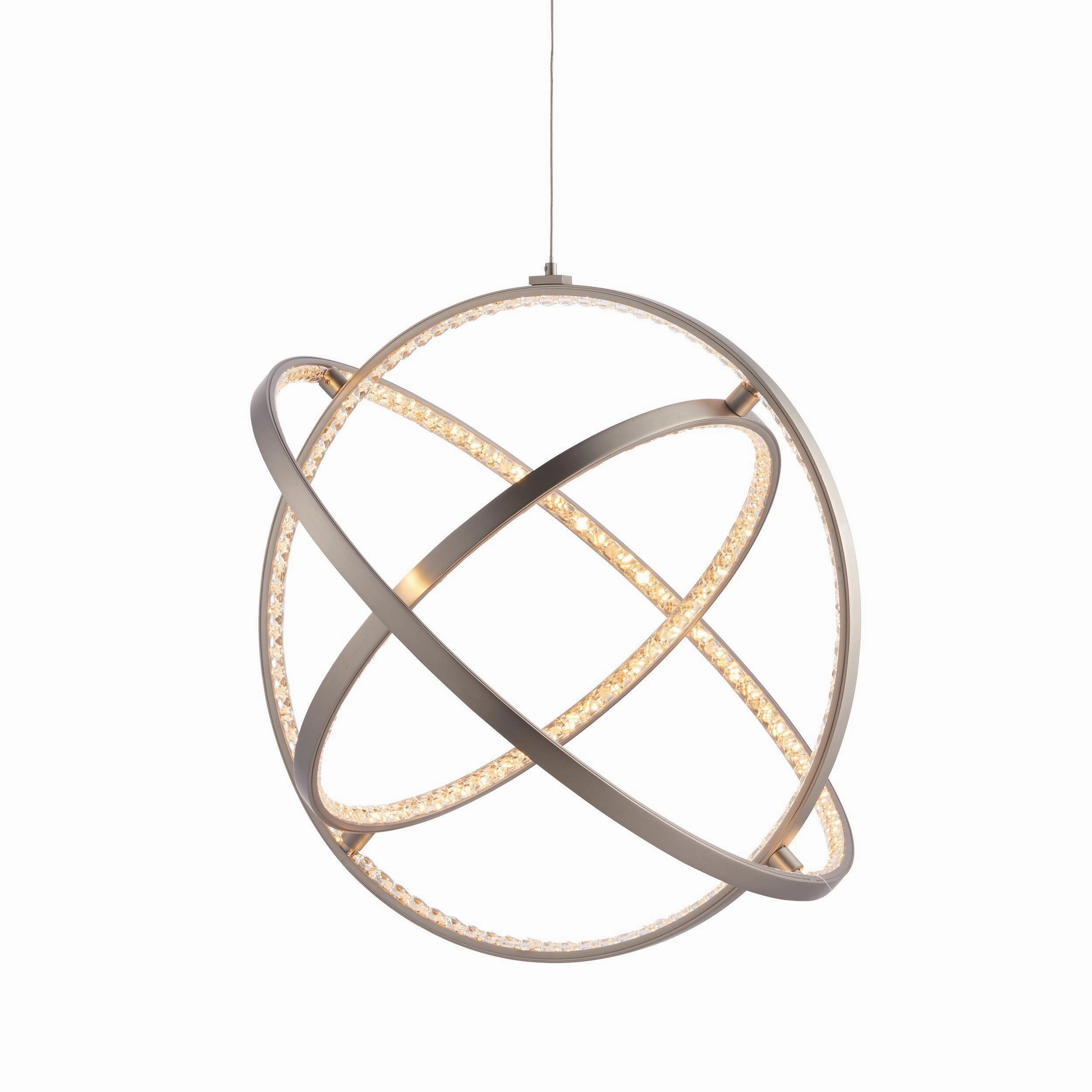 Endon Eternity 1 Light Nickel Ceiling Pendant - Medium