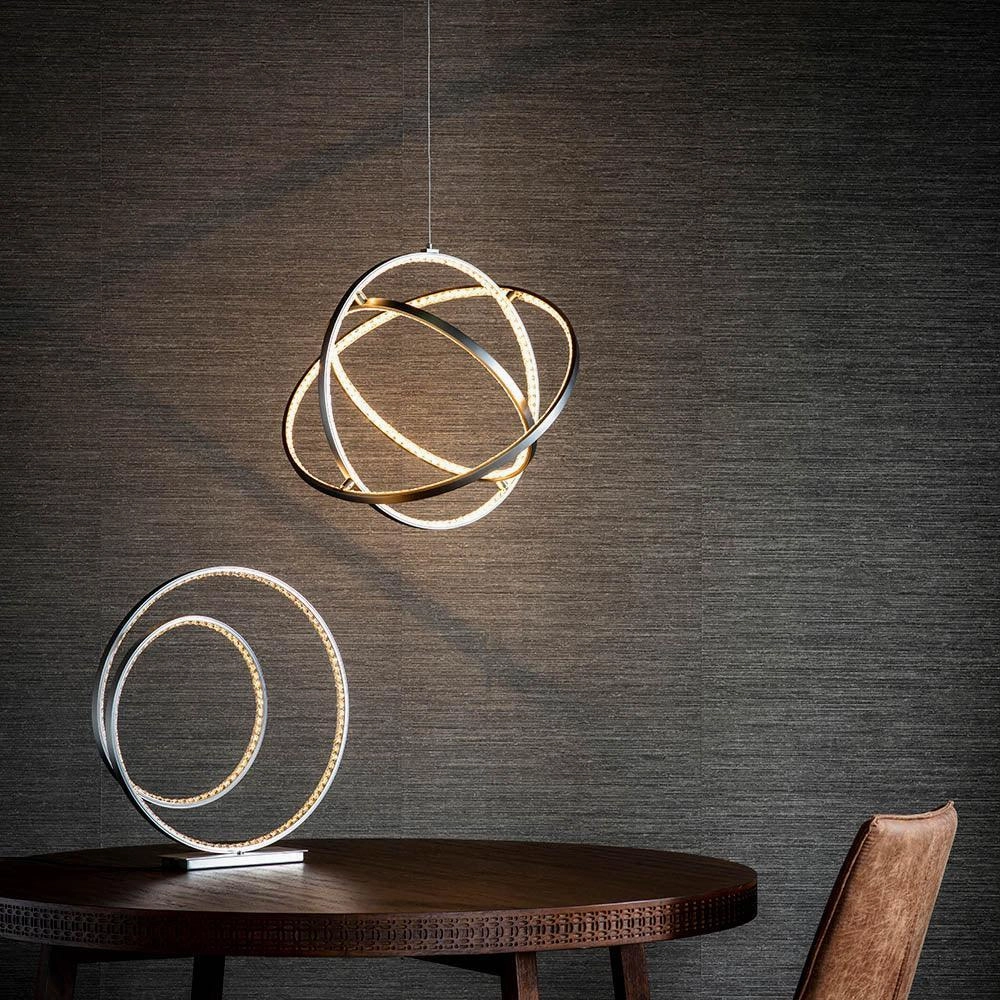 Endon Eternity 1 Light Nickel Ceiling Pendant - Medium