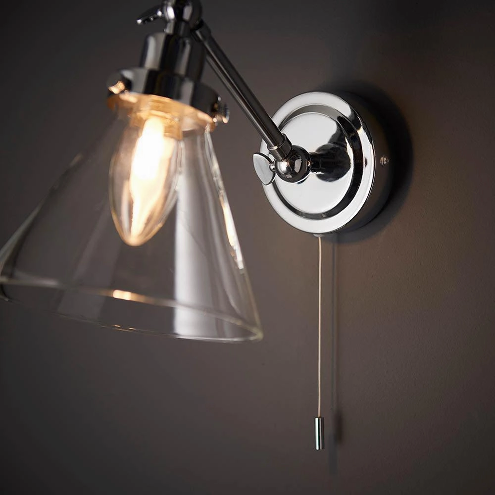 Endon Faraday Chrome Finish Bathroom Wall Light