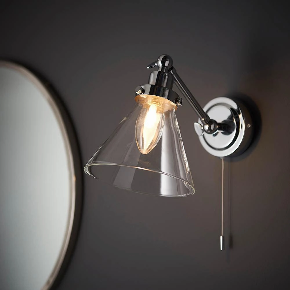 Endon Faraday Chrome Finish Bathroom Wall Light