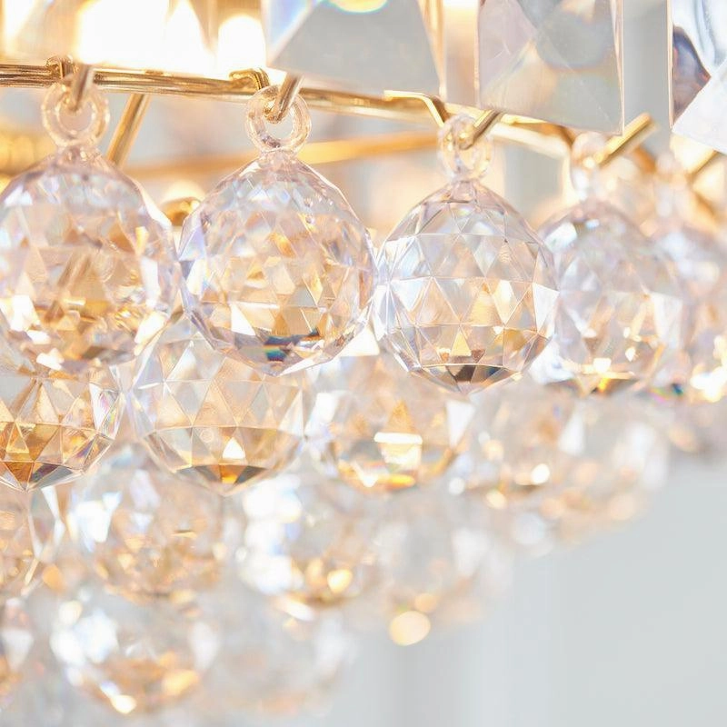 Endon Fargo Brass & Clear Acrylic 6 Light Ceiling Pendant - Open Box