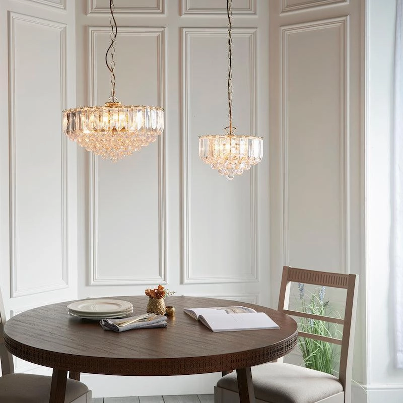 Endon Fargo Brass & Clear Acrylic 6 Light Ceiling Pendant - Open Box