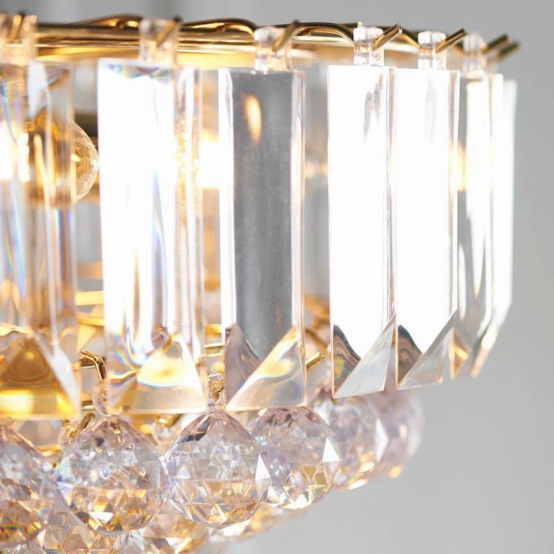 Endon Fargo Brass & Clear Acrylic 6 Light Ceiling Pendant - Open Box