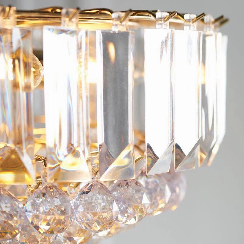 Endon Fargo Brass & Clear Acrylic 6 Light Ceiling Pendant - Open Box