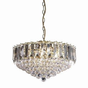 Endon Fargo Brass & Clear Acrylic 6 Light Ceiling Pendant - Open Box sleek LED ceiling lamp
