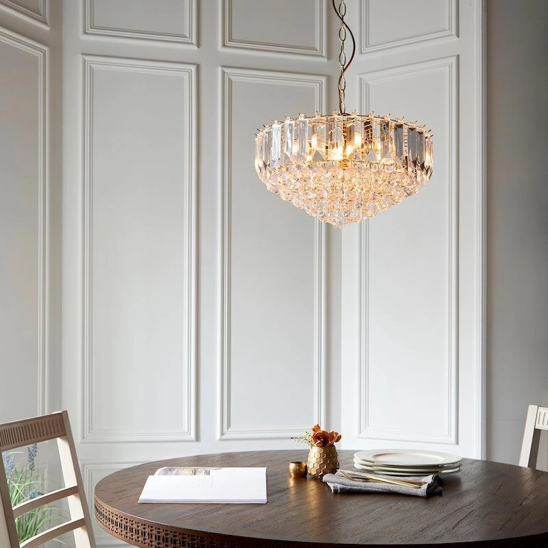 Endon Fargo Brass & Clear Acrylic 6 Light Ceiling Pendant - Open Box