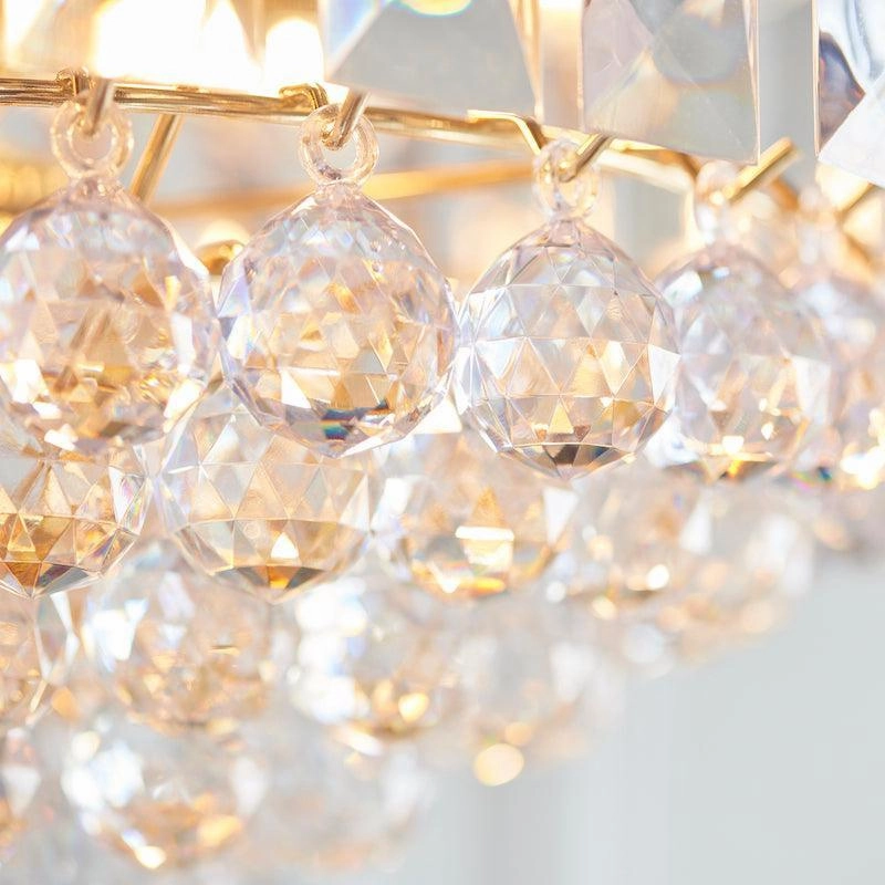 Endon Fargo Brass & Clear Acrylic 6 Light Ceiling Pendant - Open Box