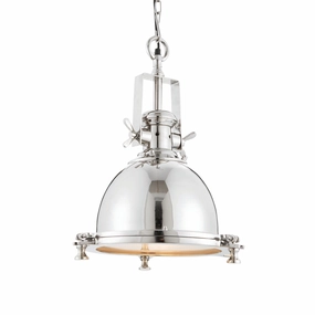 Endon Fenton 1 Light Polished Nickel Pendant Ceiling Light soft glow ceiling light