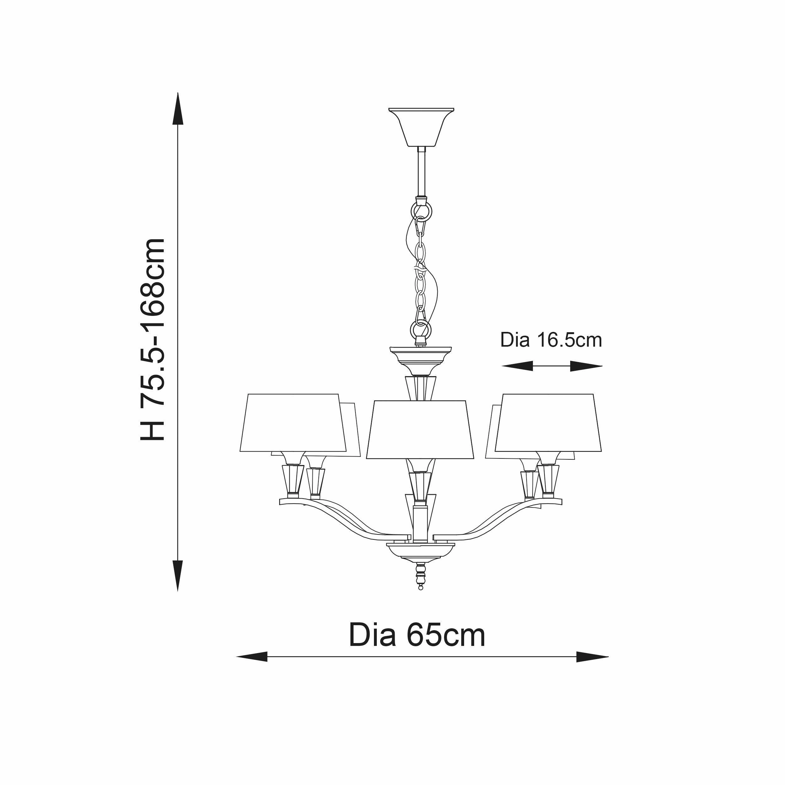 Endon Fiennes 5 Light Chrome Ceiling Pendant Light