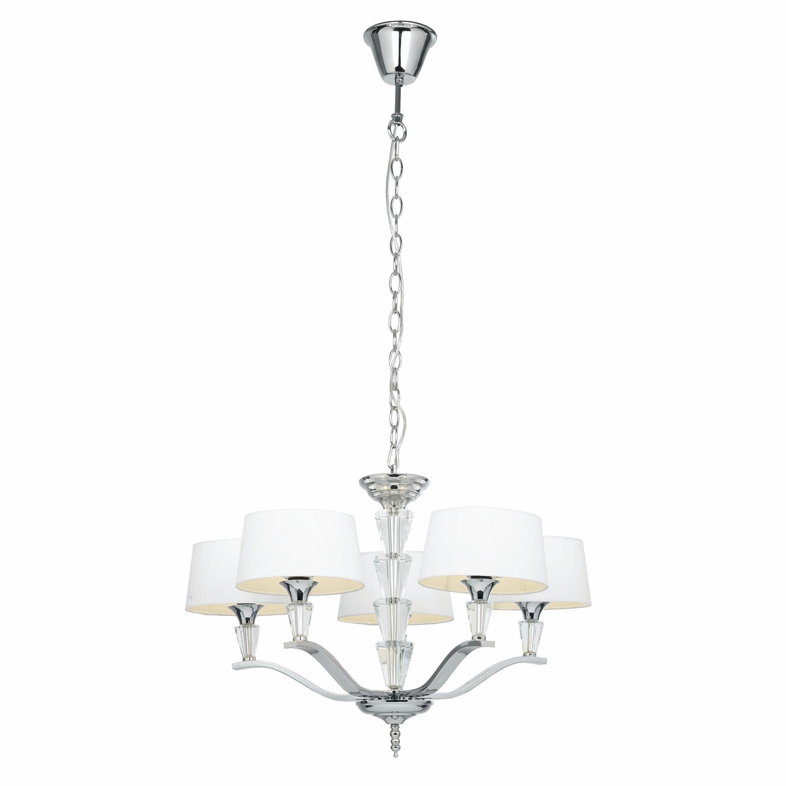 Endon Fiennes 5 Light Chrome Ceiling Pendant Light