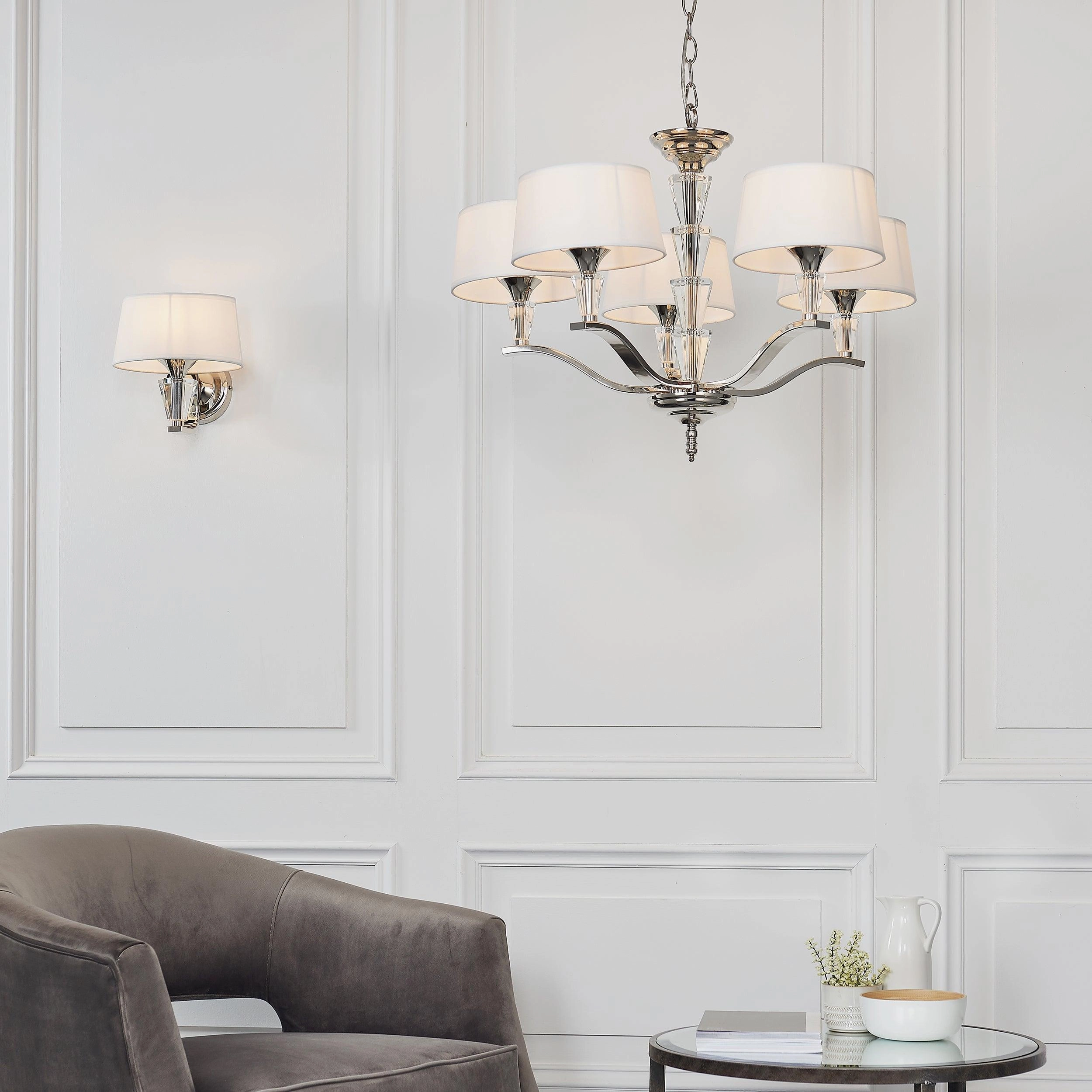 Endon Fiennes 5 Light Chrome Ceiling Pendant Light