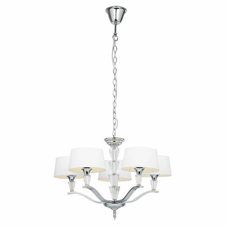 Endon Fiennes 5 Light Chrome Ceiling Pendant Light soft glow ceiling light