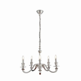 Endon Finsbury 5 Light Polished Aluminium Ceiling Pendant soft glow ceiling light