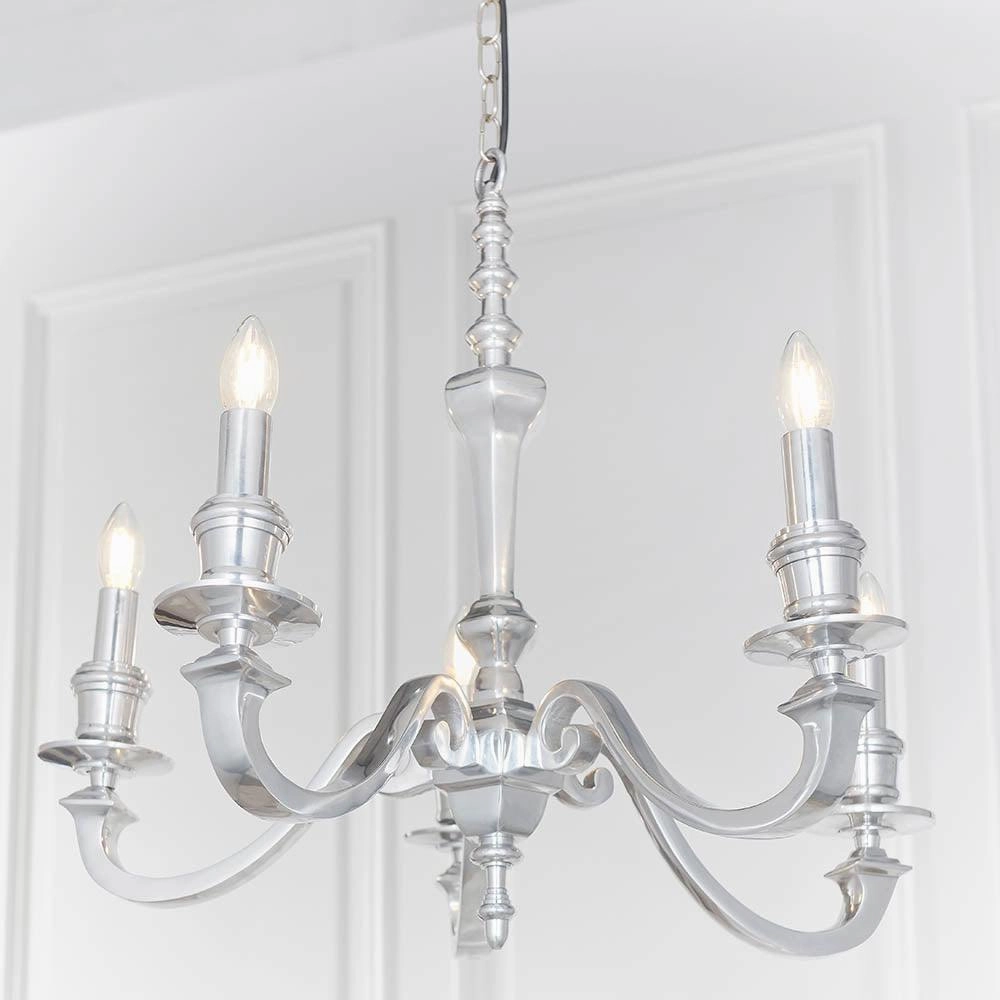 Endon Finsbury 5 Light Polished Aluminium Ceiling Pendant