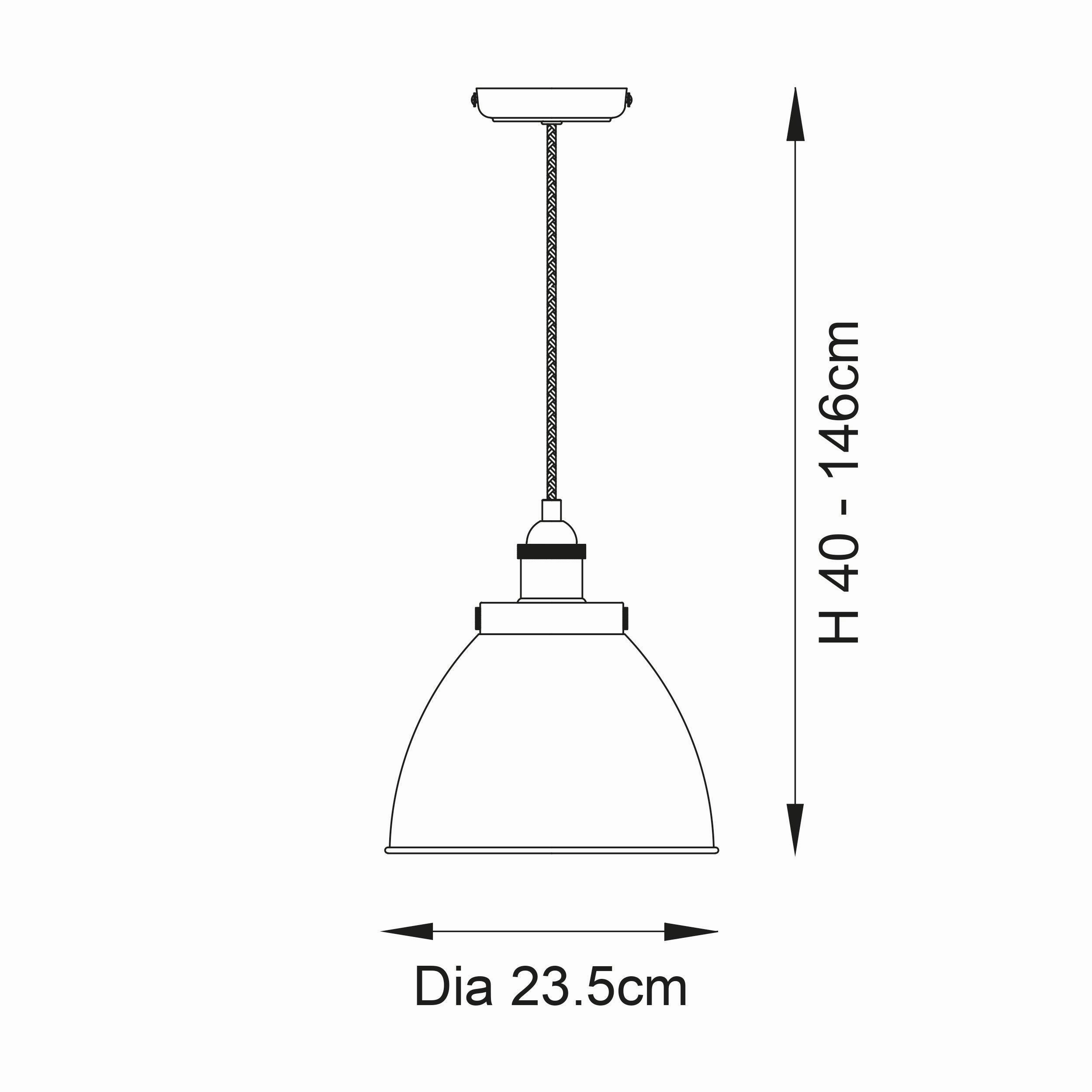 Endon Franklin 1 Light Antique Brass Small Ceiling Pendant - Open Box