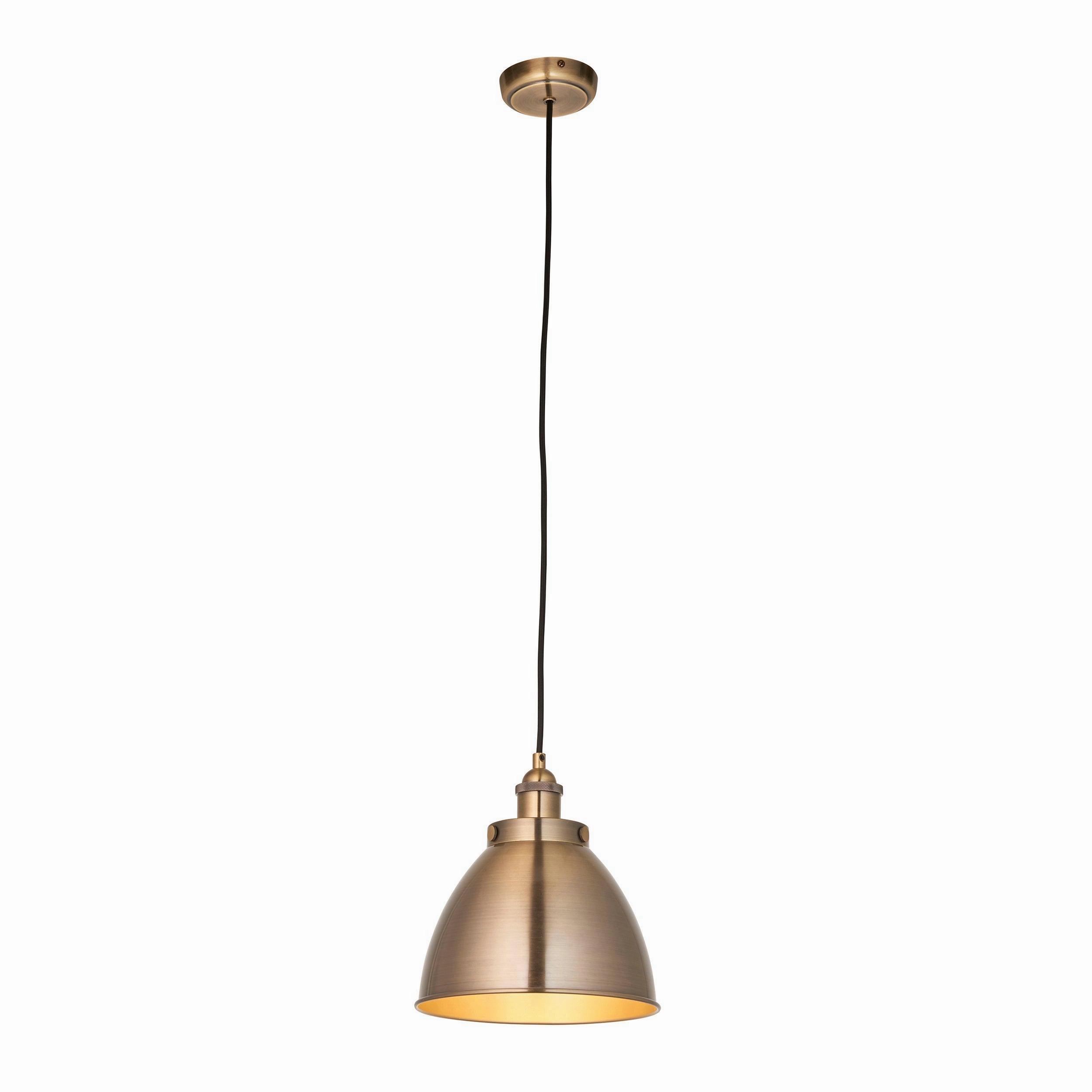 Endon Franklin 1 Light Antique Brass Small Ceiling Pendant - Open Box