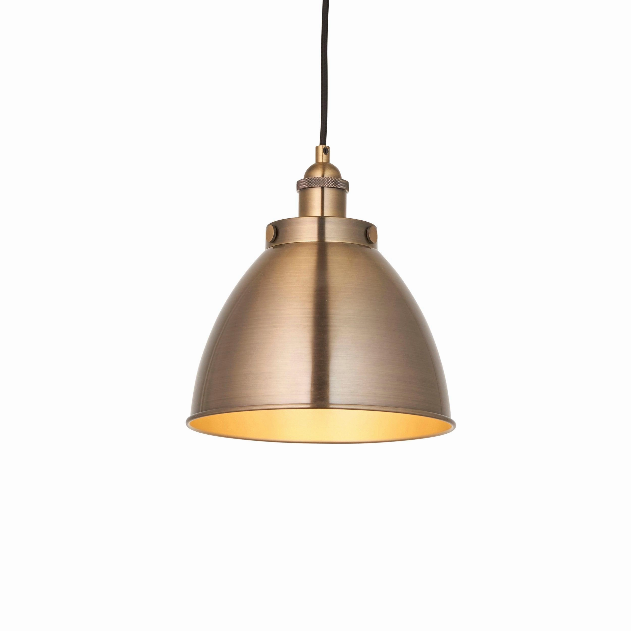 Endon Franklin 1 Light Antique Brass Small Ceiling Pendant - Open Box sleek LED ceiling lamp