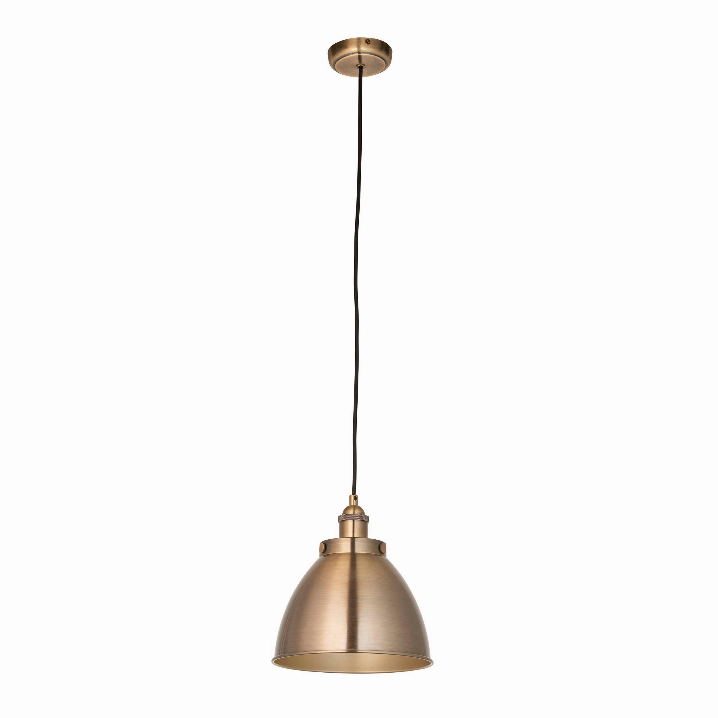 Endon Franklin 1 Light Antique Brass Small Ceiling Pendant - Open Box