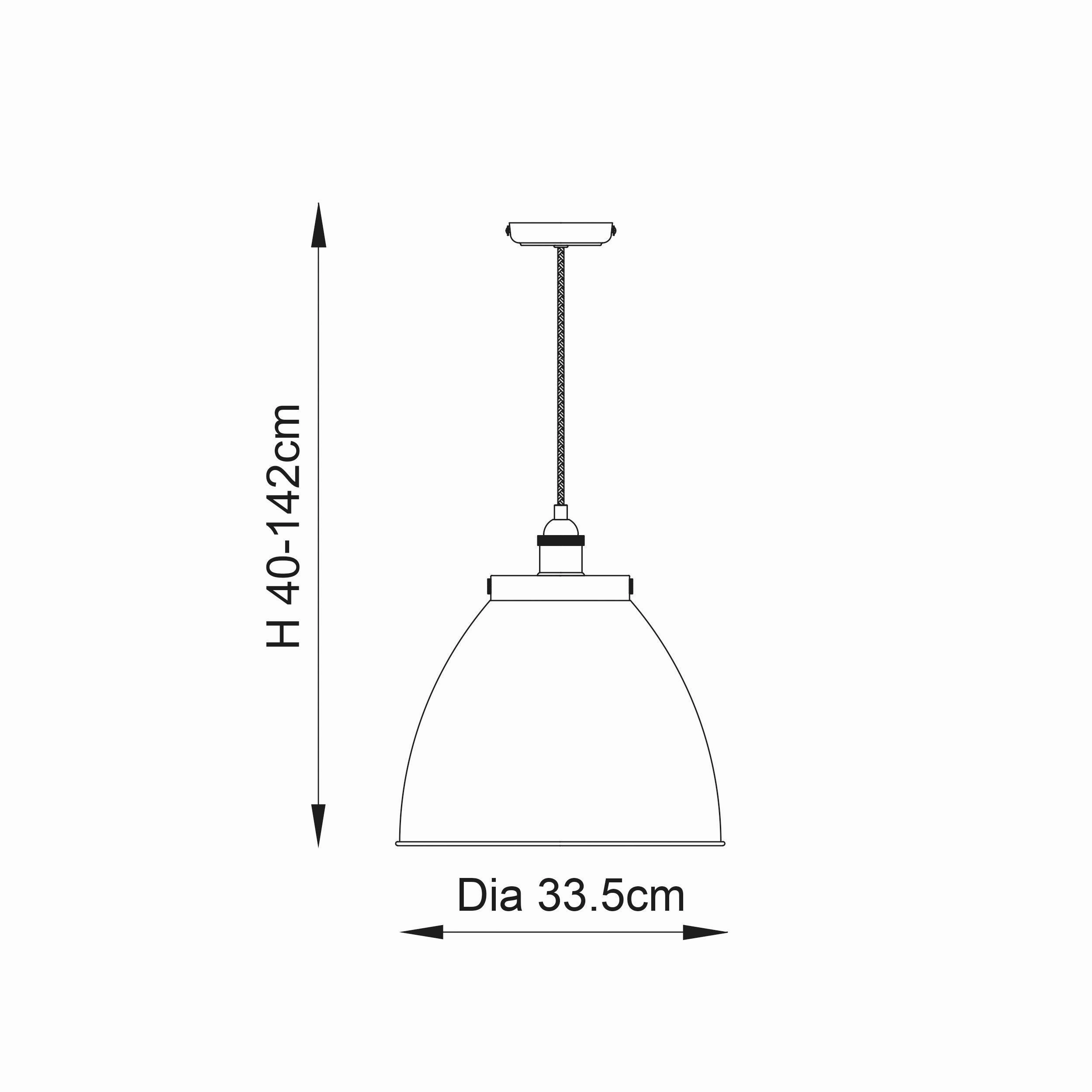Endon Franklin 1 Light Large Brass Ceiling Pendant - Open Box