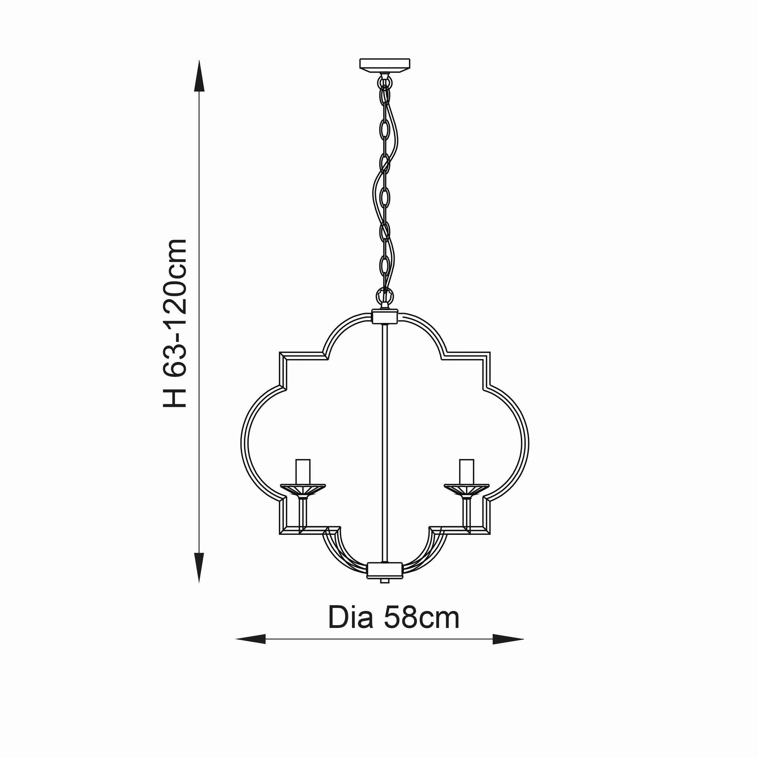 Endon Garland 4 Light Polished Nickel Ceiling Pendant