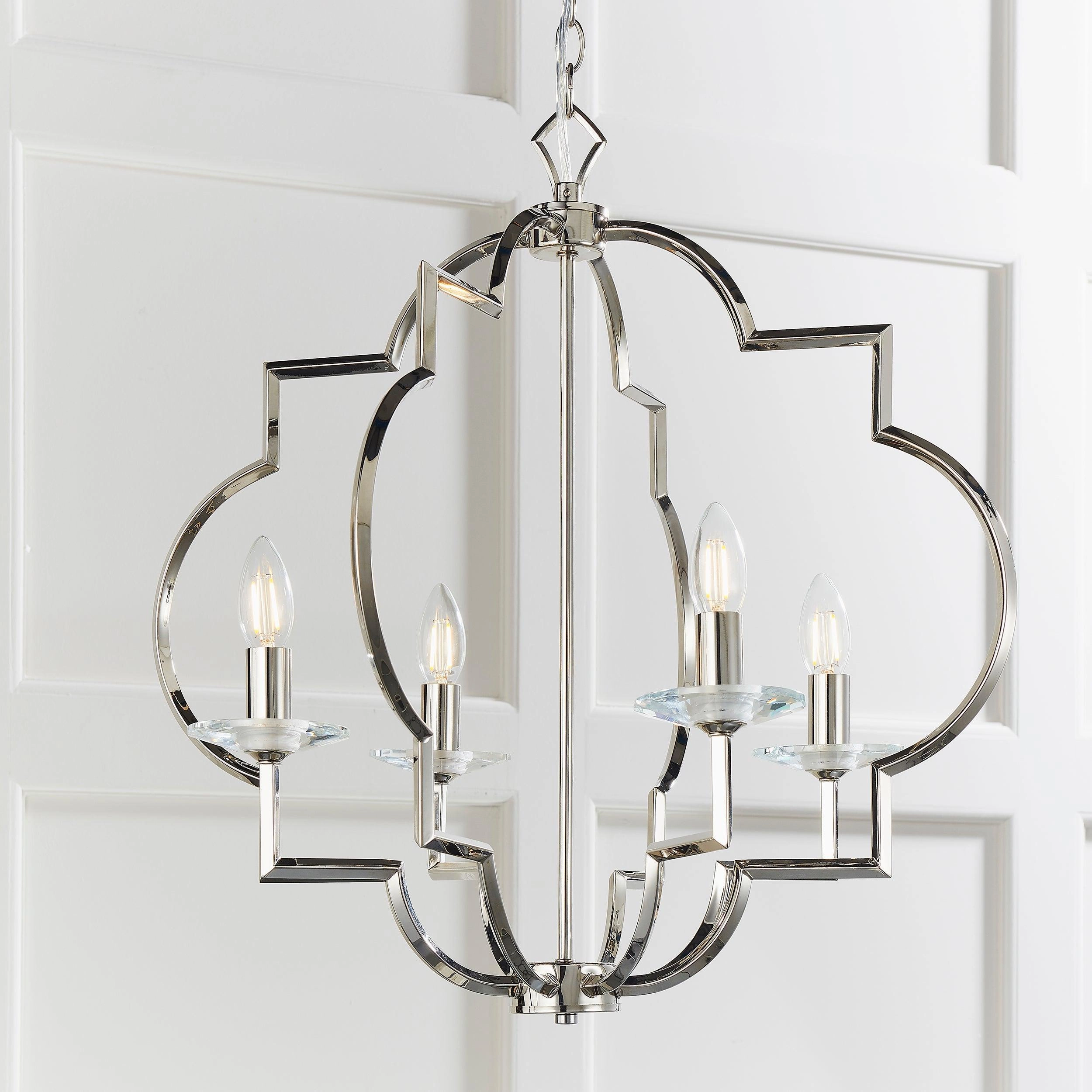 Endon Garland 4 Light Polished Nickel Ceiling Pendant