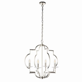 Endon Garland 4 Light Polished Nickel Ceiling Pendant soft glow ceiling light