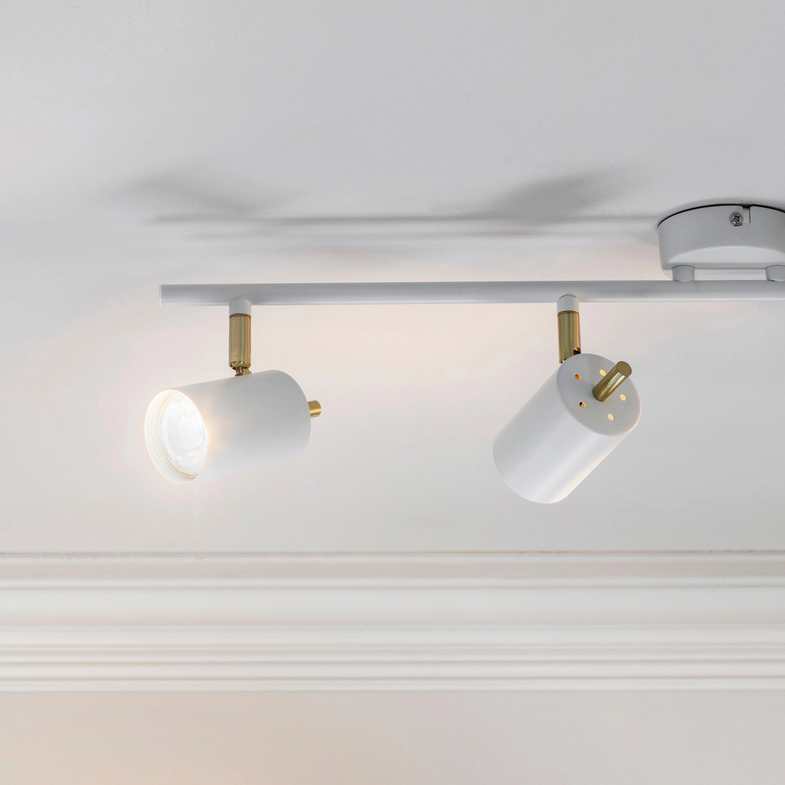 Endon Gull White & Brushed Brass 4 Light LED Spotlight