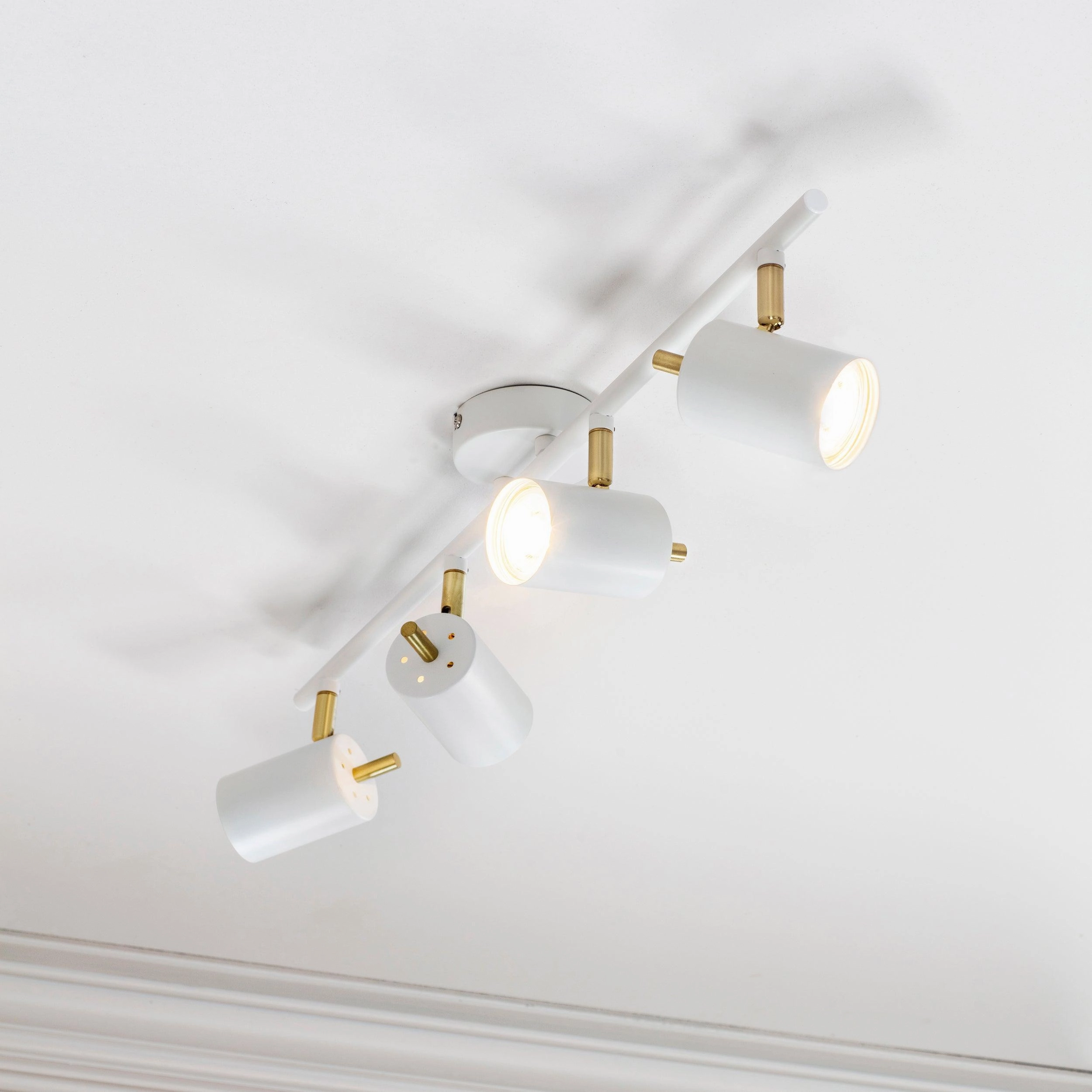 Endon Gull White & Brushed Brass 4 Light LED Spotlight