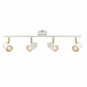 Endon Gull White & Brushed Brass 4 Light LED Spotlight tall arc lamp for living room
