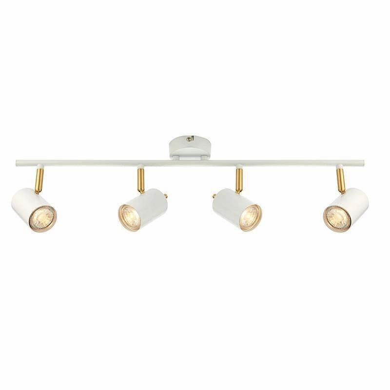 Endon Gull White & Brushed Brass 4 Light LED Spotlight tall arc lamp for living room