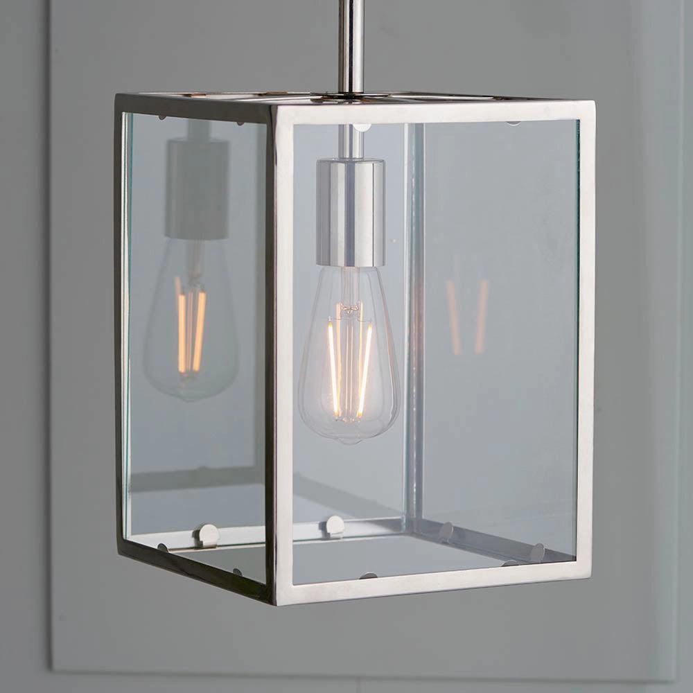 Endon Hadden 1 Light Nickel Pendant Ceiling Light